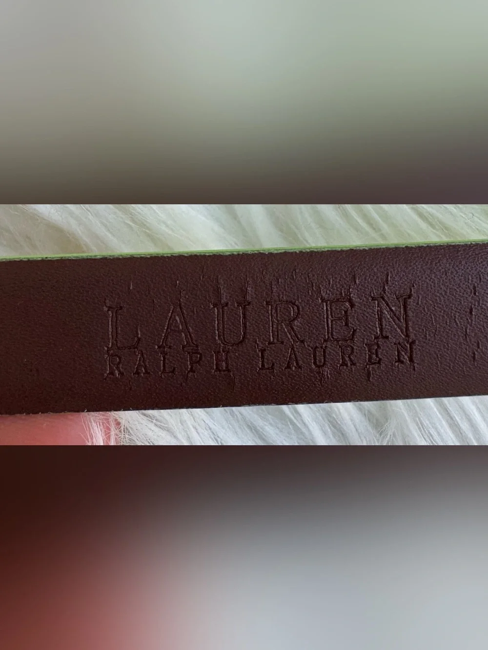 Vintage Y2K Lauren Ralph Lauren Lime Green Leather Belt with Gold Buckle